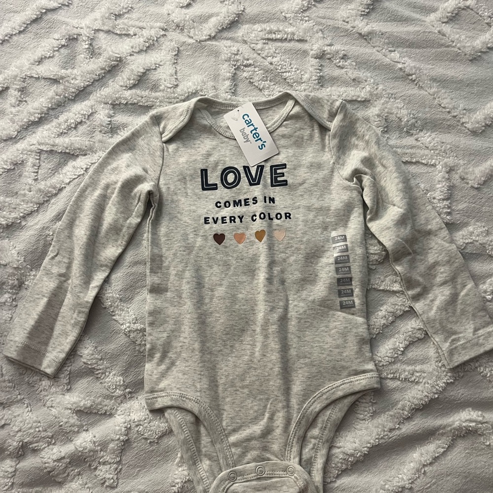 Carter’s “love comes in every color” 24m bodysuit NWT